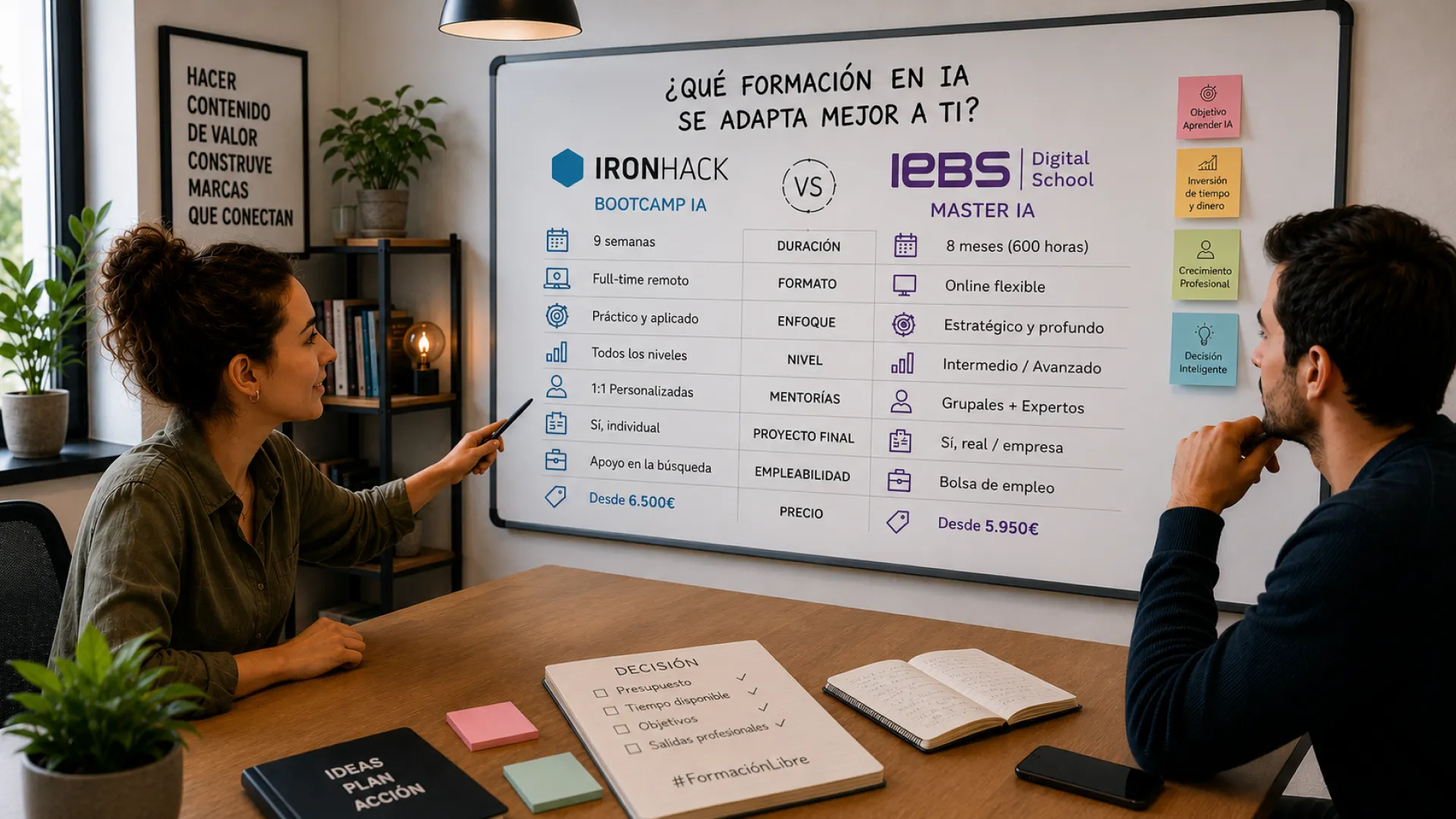 IRONHACK vs IEBS: ¿bootcamp técnico o máster de marketing con IA, al mismo presupuesto?